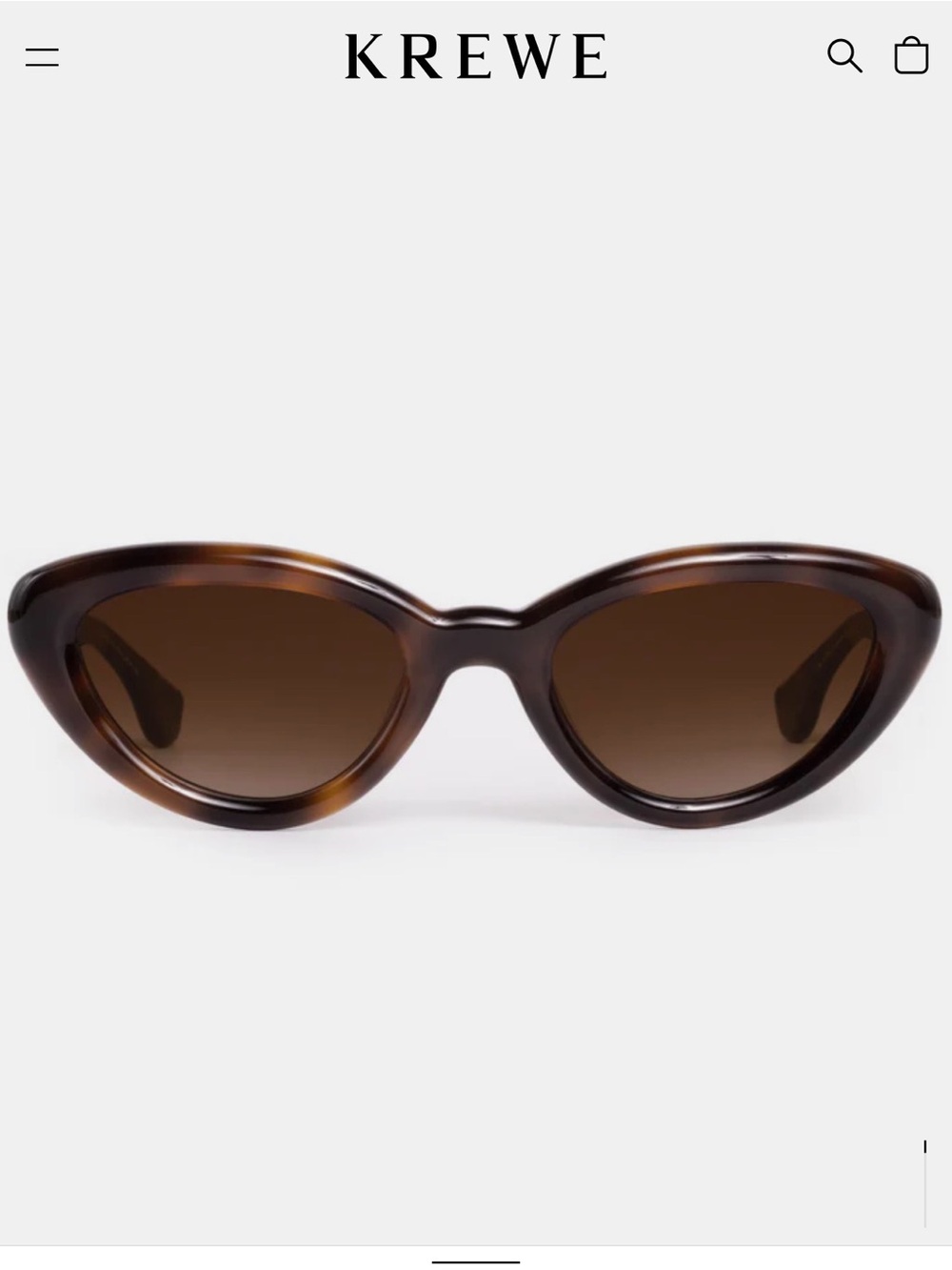 KREWE Brown Tortoise Cat-Eye Sunglasses